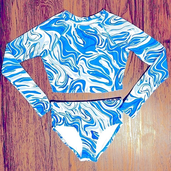 Other - Long Sleeve Rash Guard Set Two Piece Tie Dye Bathing Suit for Kids UPF 50+